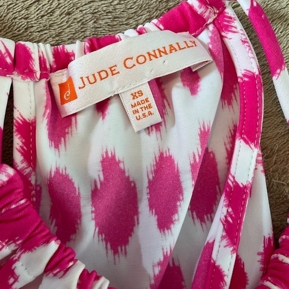 ❤️ Jude Connally Pink White Summer Tank Halter Top Sz XS - Picture 4 of 6